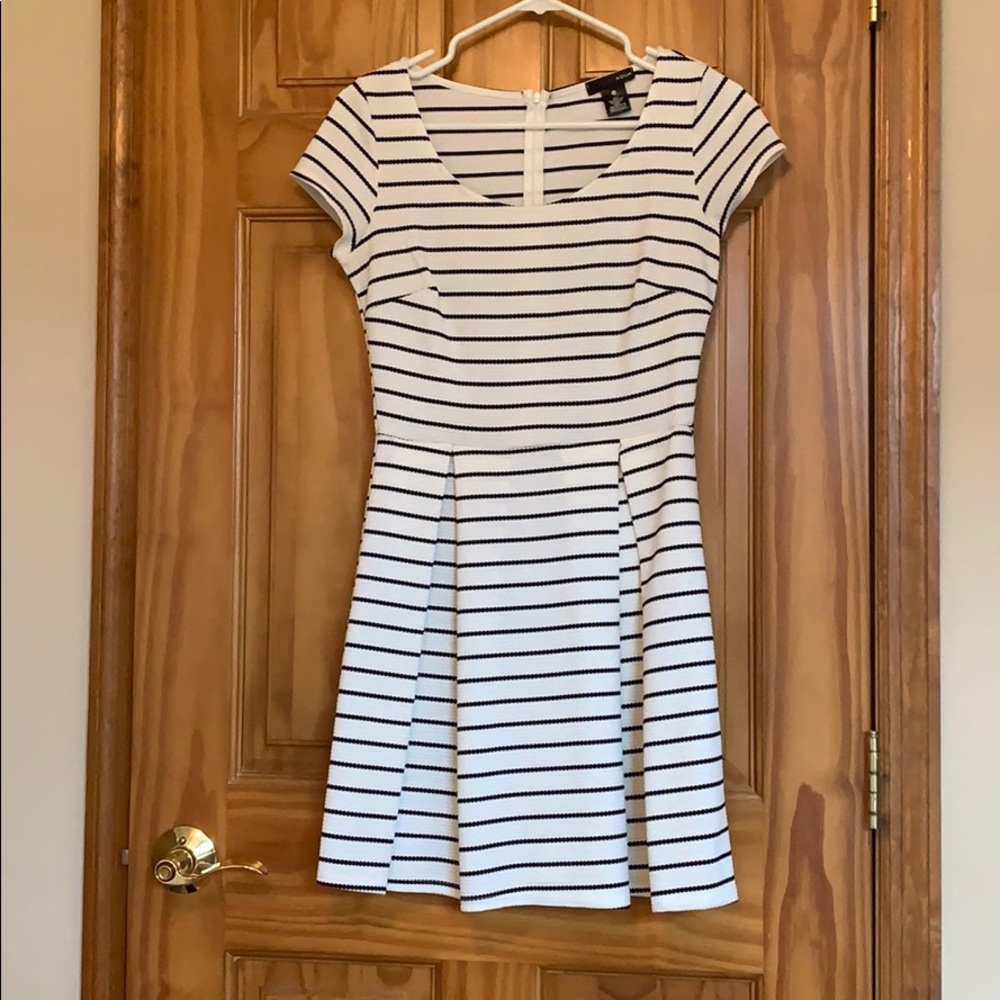 Black and white striped dress